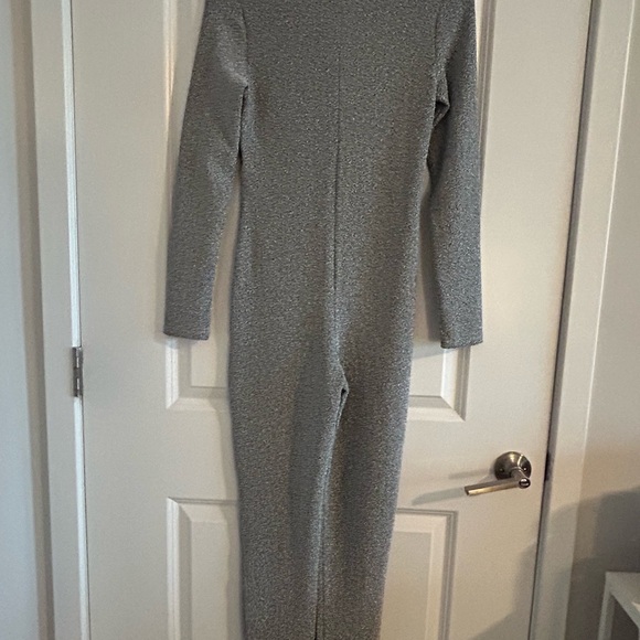 LOVE 83 • Silver Shiny Sleek Jumpsuit • Medium • - Picture 3 of 10
